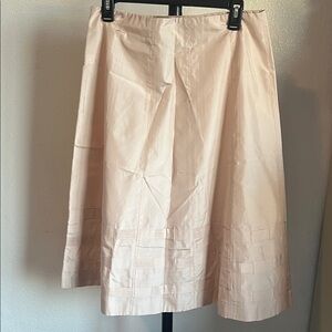 White + Warren Silk Cream Blush Midi Skirt